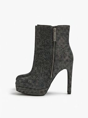 Women’s High-Heel Platform Ankle Boots - Black